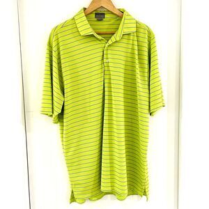 Fennec Lime Green and Blue Striped Golf Polo Raritan Valley Size XL NWOT Sport